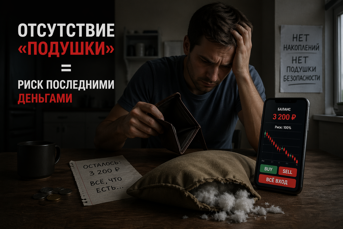 Без накоплений и подушки с деньгами на завтра - это риск. Риск последними деньгами.