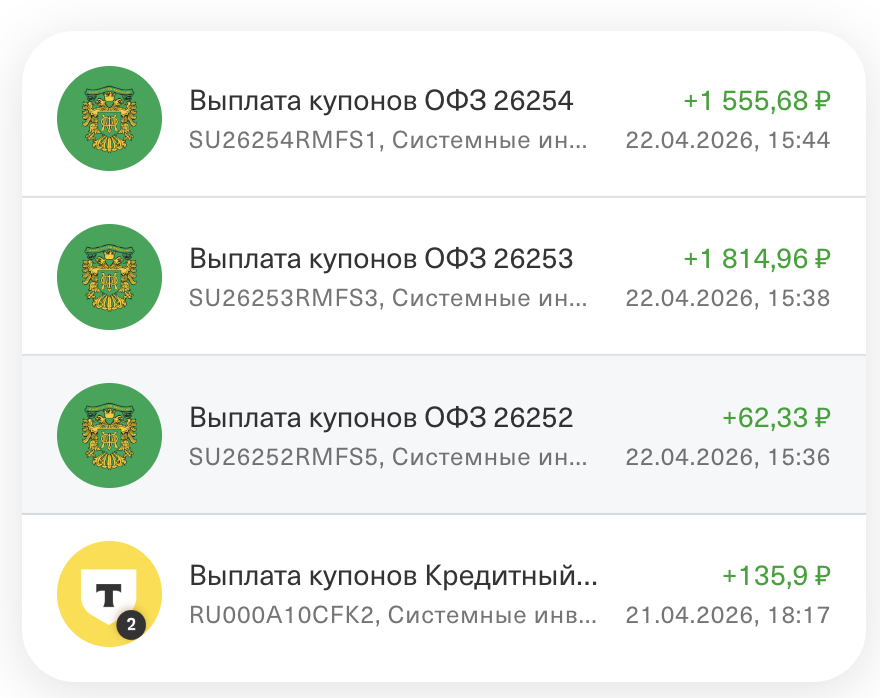 Получил почти 3 тысячи рублей с долгосрочных ОФЗ