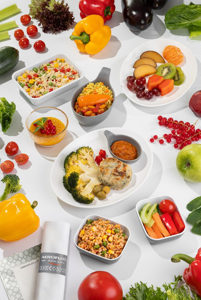 Обновленное вегетарианское специальное питание Аэрофлота (фото Аэрофлота)