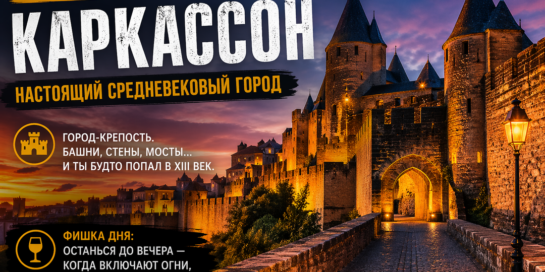 🏰 Каркассон: город, где ты попадаешь в настоящее Средневековье