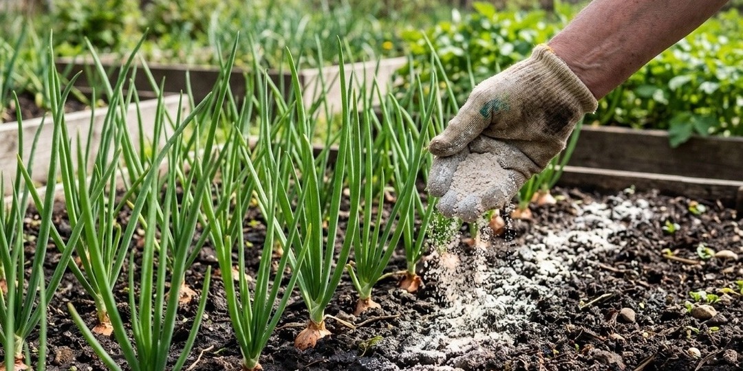 Лук сошел с ума от этой подкормки: 1 стакан на метр, и перья — изумруды, а головки — гиганты