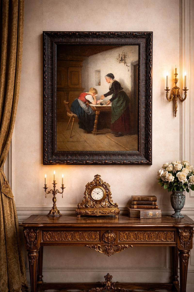 Картина «Девушка с письмом», Вильгельм Рёгге, XIX век