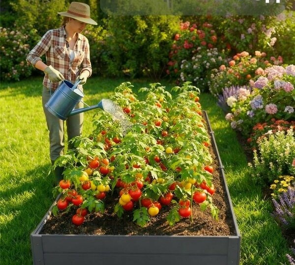 Поставил металлическую грядку «Ивановская» 1×3 м — и огород преобразился до неузнаваемости