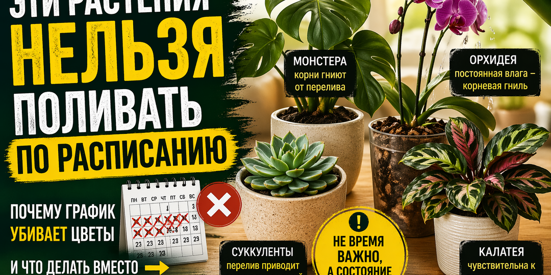 Эти растения нельзя поливать по расписанию