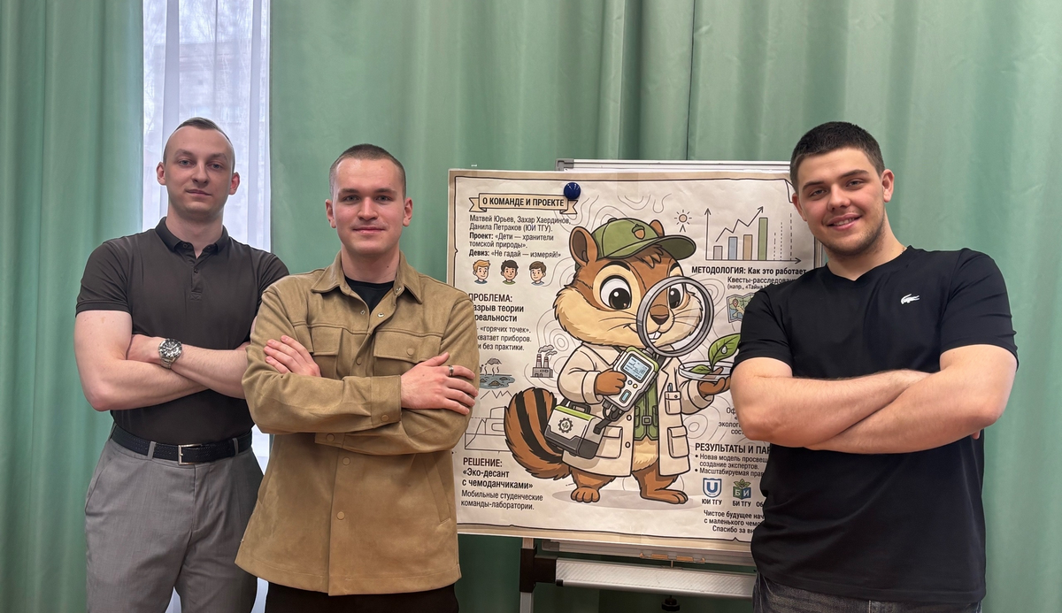 Студенты ЮИ ТГУ (слева направо): Захар Хаердинов, Матвей Юрьев и Данила Петраков
Фото: ЮИ ТГУ