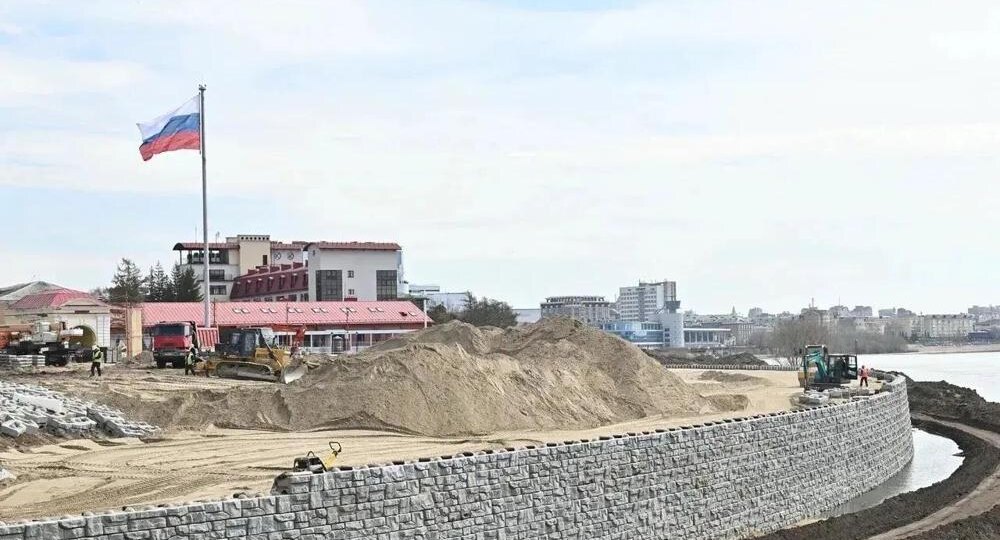 Так выглядит будущий сухой фонтан в Омской крепости