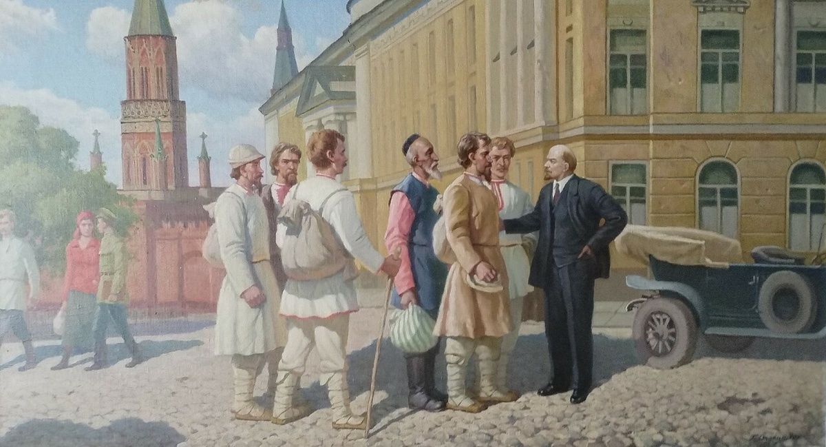 Г.М.Осокин. Марийские ходоки у В.И. Ленина. После 1950. Козьмодемьянский культурно-исторический музейный комплекс.