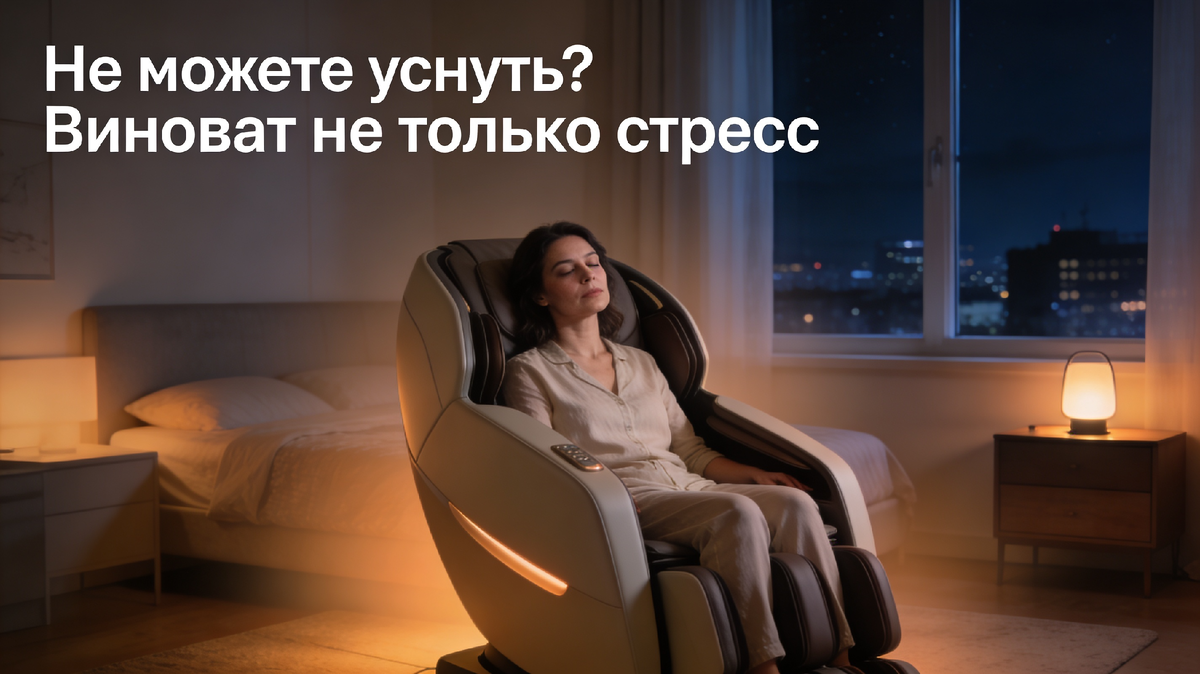 Массажное кресло помогает телу отпустить стресс и переключиться в режим сна — когда сердце и нервная система наконец могут выдохнуть