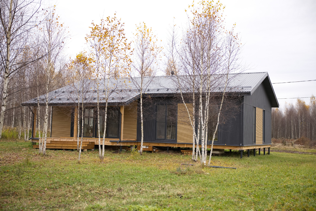 Сочетание вертикального и горизонтального сайдинга