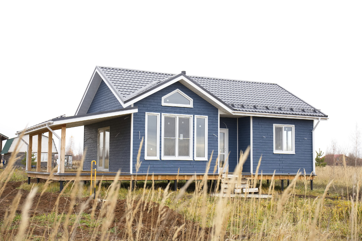 Синие фасадные панели