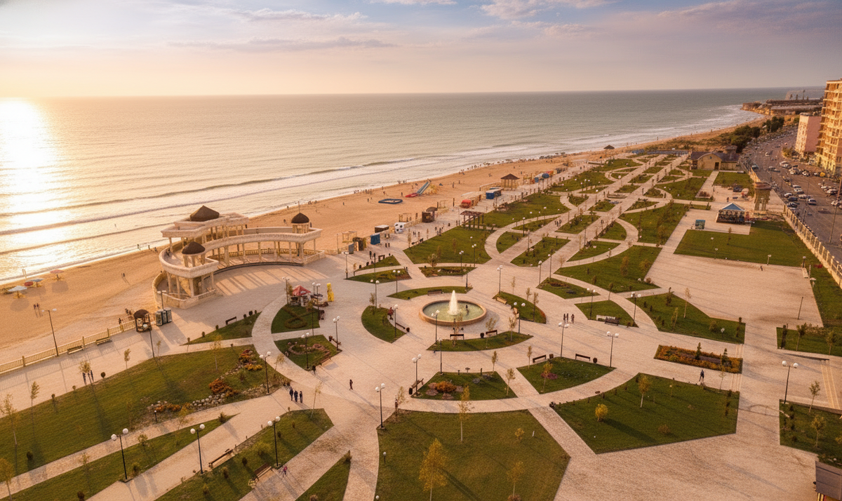 Набережная Дербента у Каспийского моря