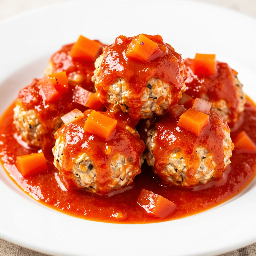 Фрикадельки из индейки в томатно‑овощной подливке