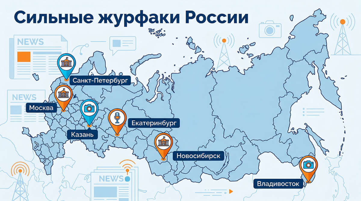 Карта вузов с факультетами журналистики