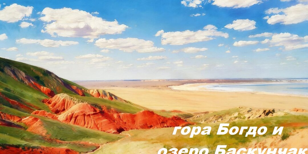 Соленое озеро Баскунчак и растущая гора Большое Богдо