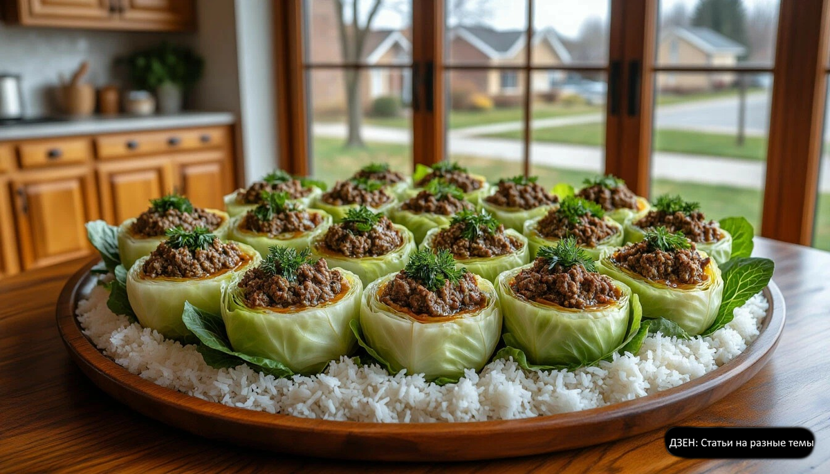 Рецепт голубцов классический с фаршем, капустой, рисом 