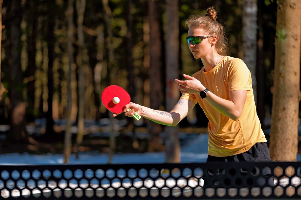    настольный теннис в лесопарке «Соколиная гора» на фестивале «Весенний марафон спорта» в Истре / Медиасток.рф