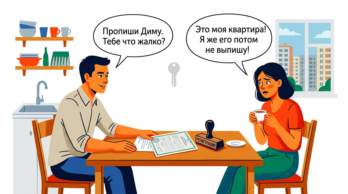 «Пропиши моего сына, тебе что, жалко?» — муж требует вписать 6-летнего ребенка от первого брака в мою квартиру. Говорит: «Ребенку нужна прописка для гимназии» — а я должна рисковать своей квартирой ради сына мужа от первого брака?