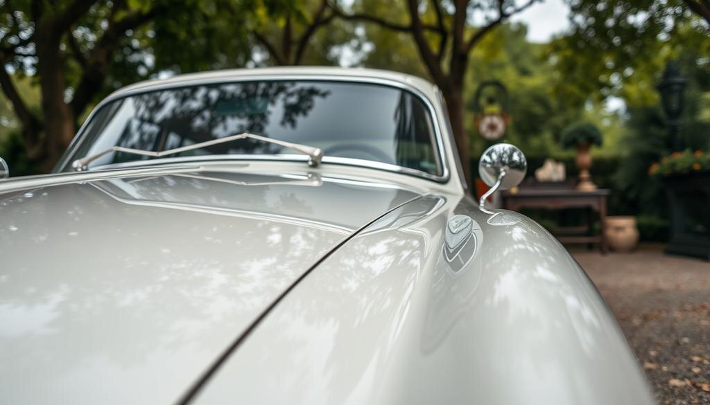    Классический автомобиль ЗИС-101 на фоне живописного пейзажа.