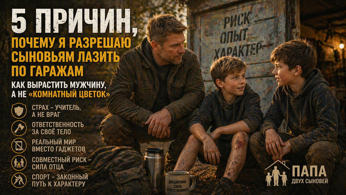 5 причин, почему я разрешаю сыновьям лазить по гаражам: как вырастить мужчину, а не «комнатный цветок»