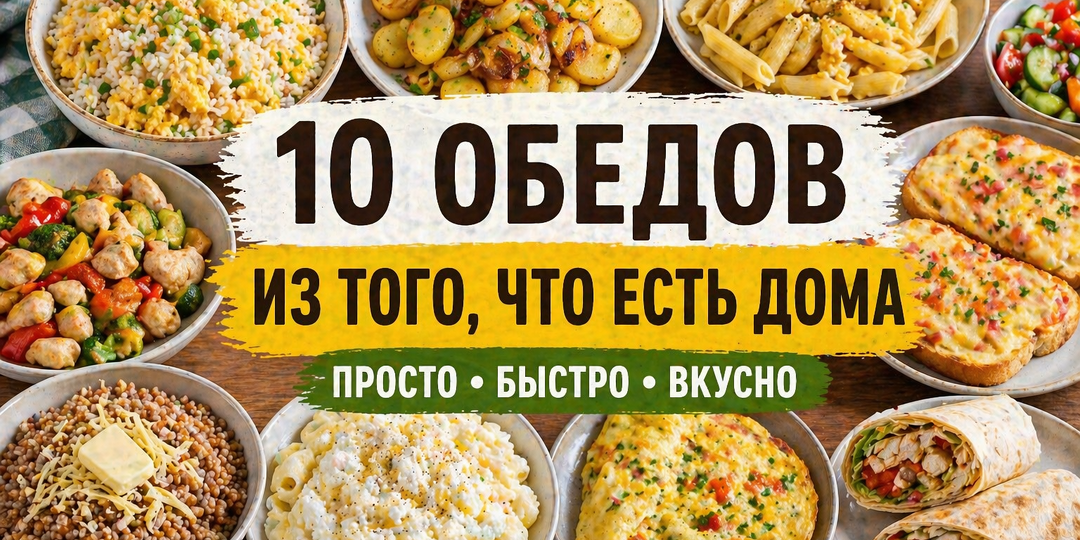 10 обедов из того, что есть дома (без списка покупок и лишних походов в магазин)