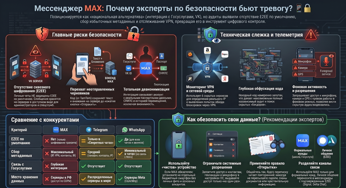 Данный материал носит информационный характер и посвящен анализу уязвимостей MAX, а не пропаганде VPN или способов обхода блокировок. 