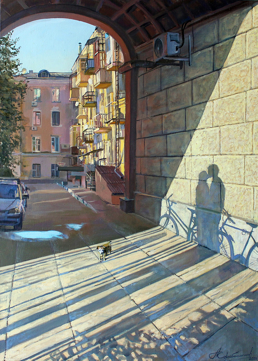 © Алексей Корабельников.  Тени любви. Холст, акрил. 90 x 65см. 2023 г.