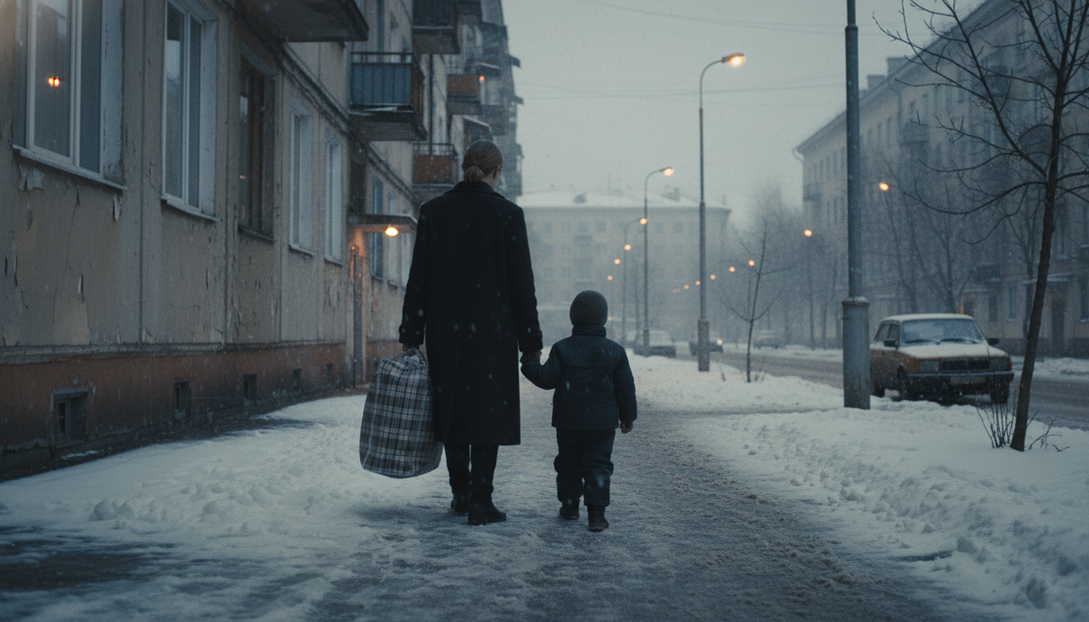 Оля подхватила тяжеленные клетчатые баулы, взяла Антошку за руку и шагнула в морозное утро.