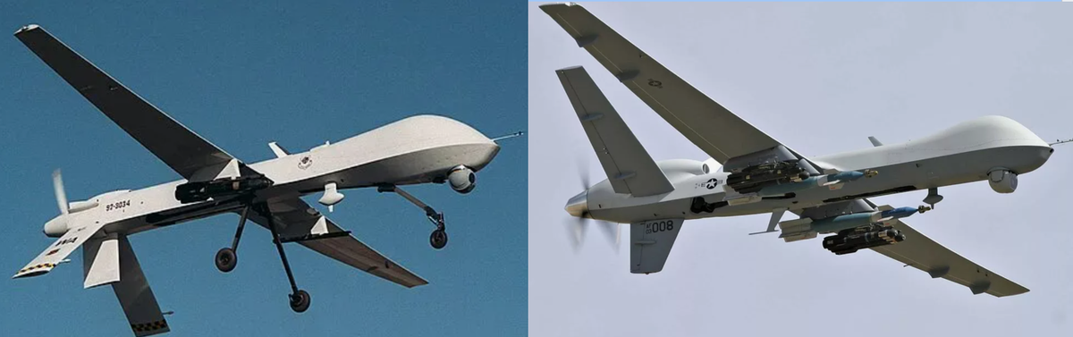 Американские ударные БПЛА начала XXI вкеа: "Предатор" ("Хищник") и "Рипер" ("Жнец").