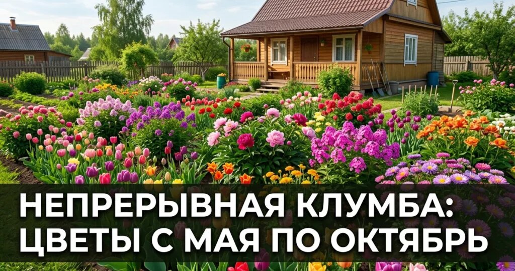 Непрерывная клумба: цветы с мая по октябрь без пересадки