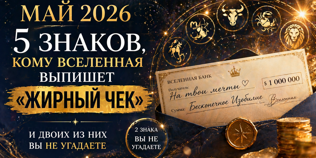 Май 2026: 5 знаков, кому Вселенная выпишет «жирный чек» — и двоих из них вы не угадаете