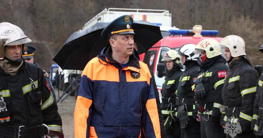 Под Курском отработали тушение пожара после падения БПЛА