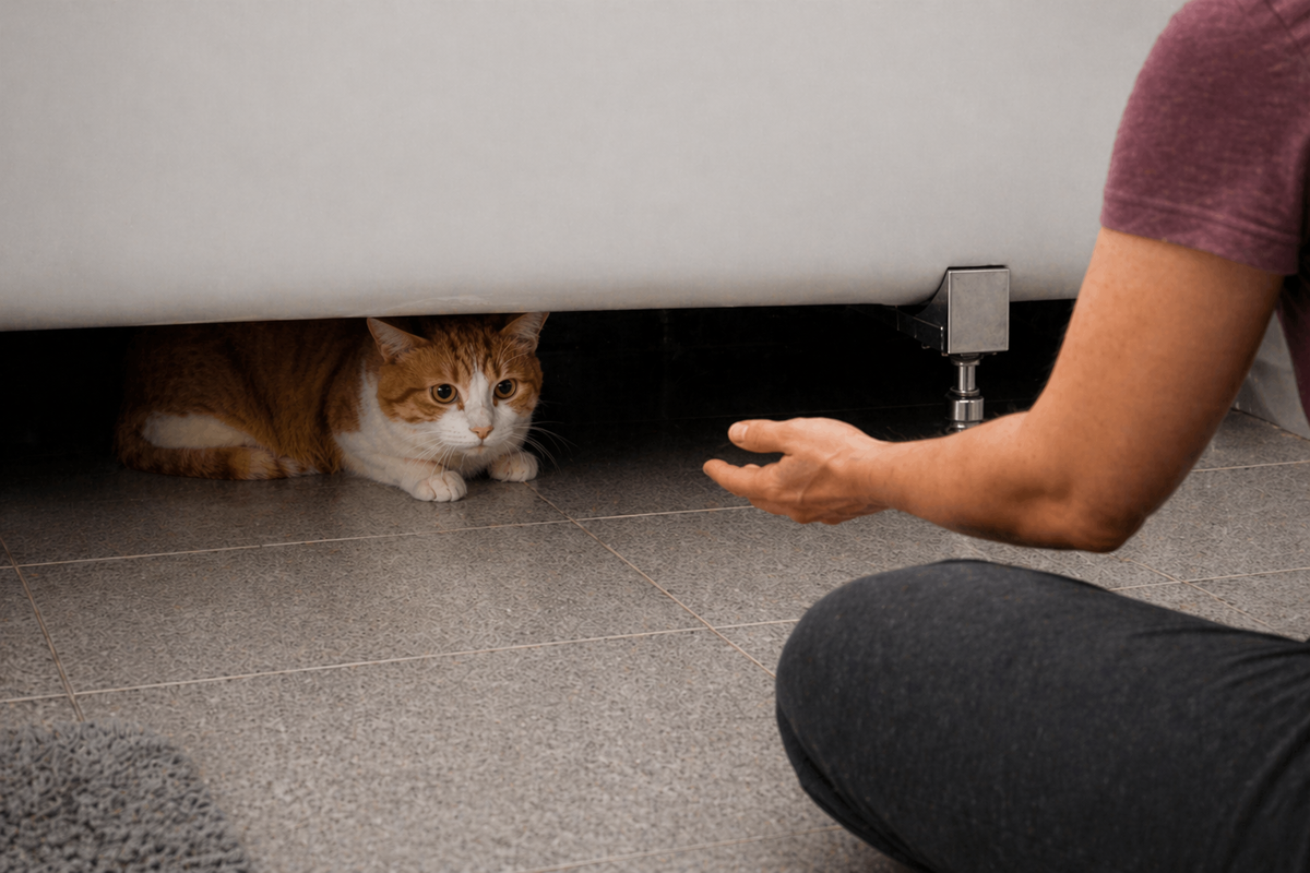 Как выманить кошку из укрытия