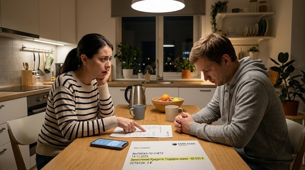 Муж взял кредит на подарок своей матери