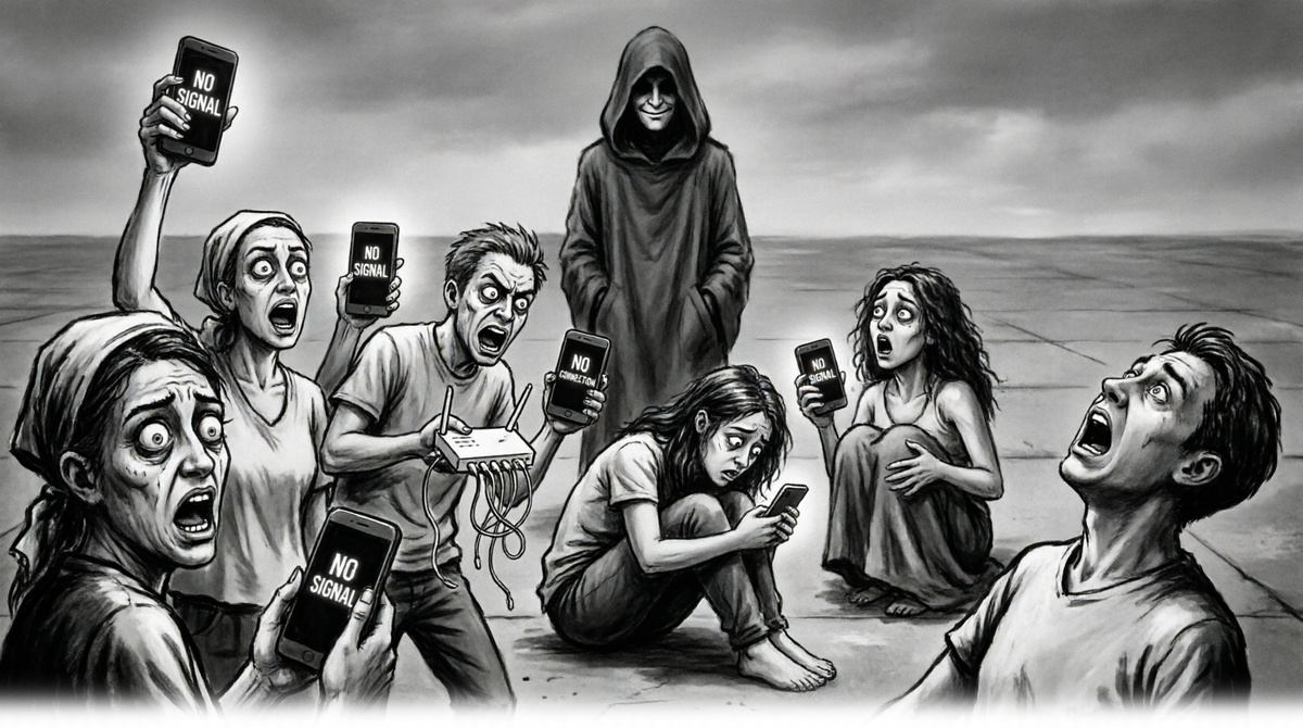 Когда пропадает интернет, люди вспоминают, что у них есть семья. И это их пугает больше всего.