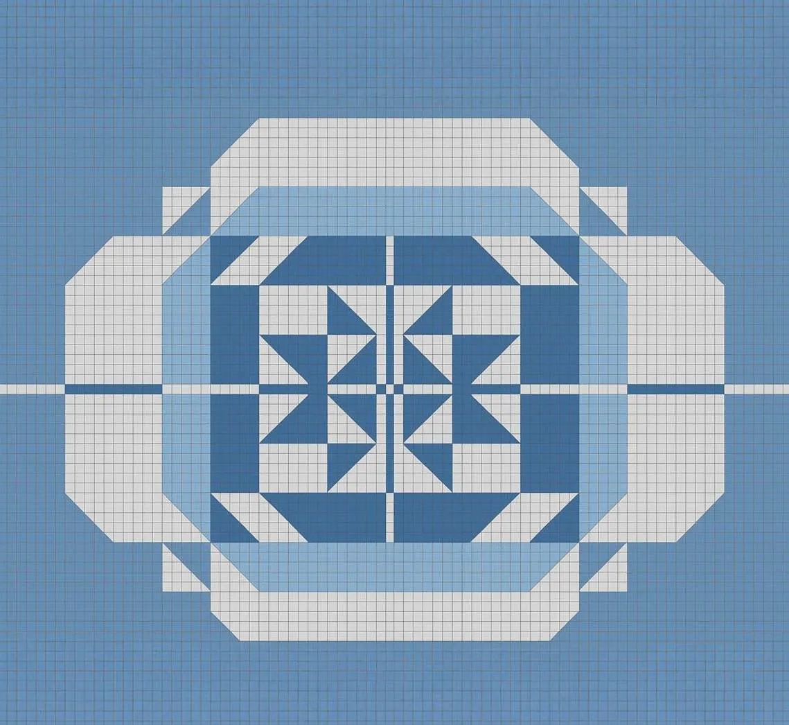 Геометрическая розетка: фрагмент самарской мозаики в разрешении