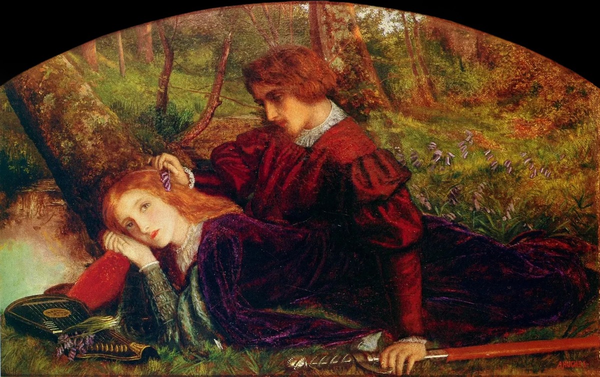 Артур Хьюз "Рыцарь Герент и Энида" 1860 г.