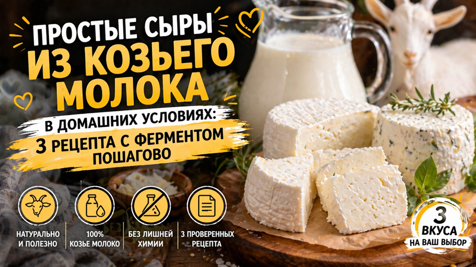 Простые сыры из козьего молока в домашних условиях:  Рецепты с ферментом пошагово