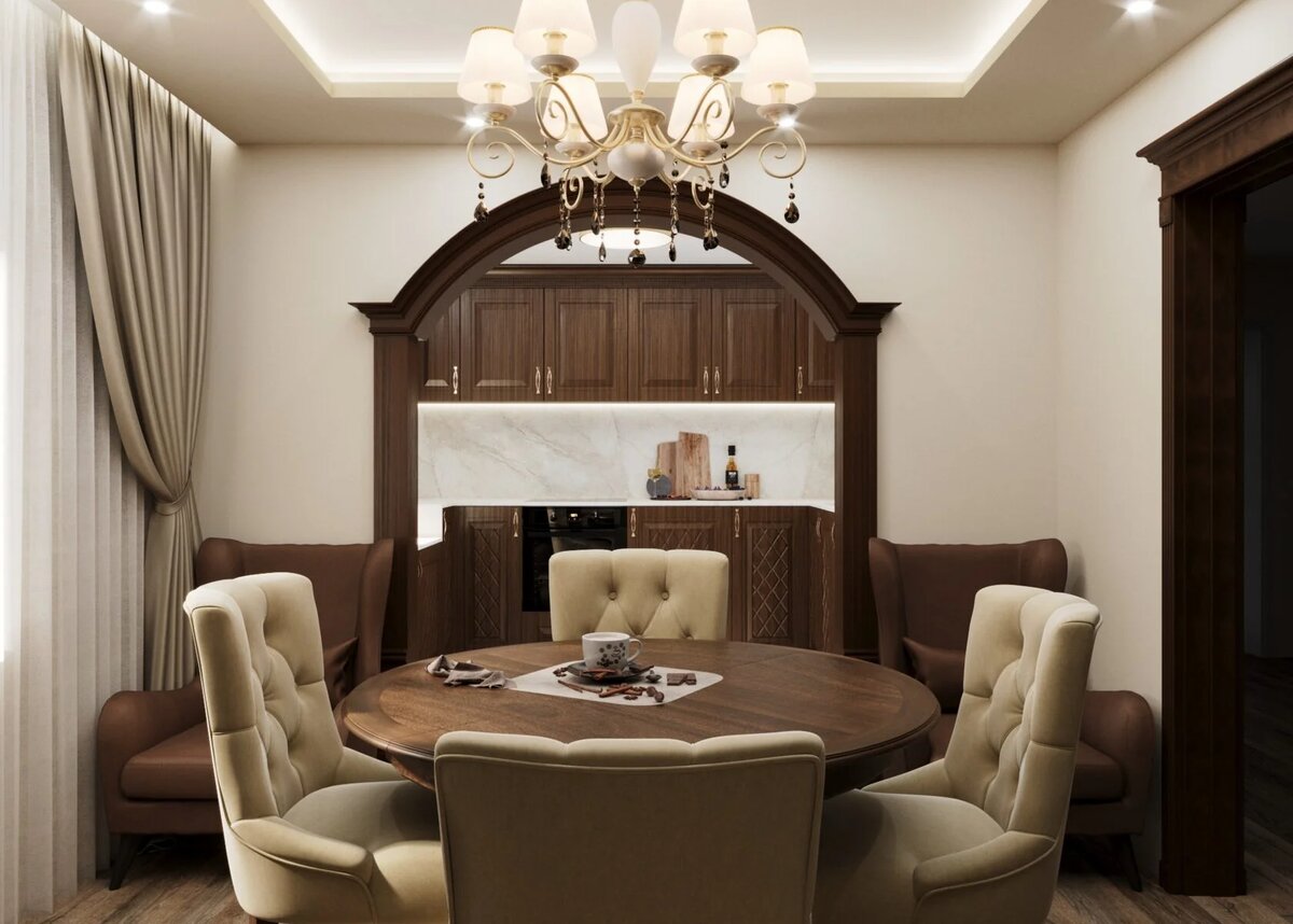 Кухня-гостиная в английском стиле фото