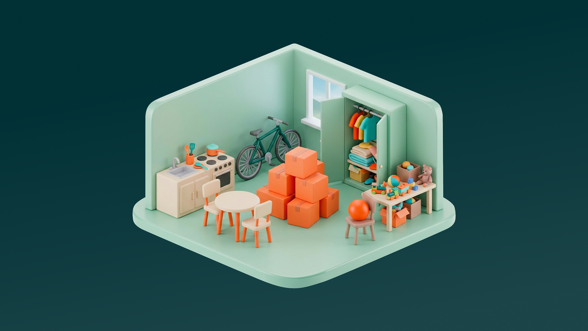 Когда нет кладовки, каждая комната — это место хранения.