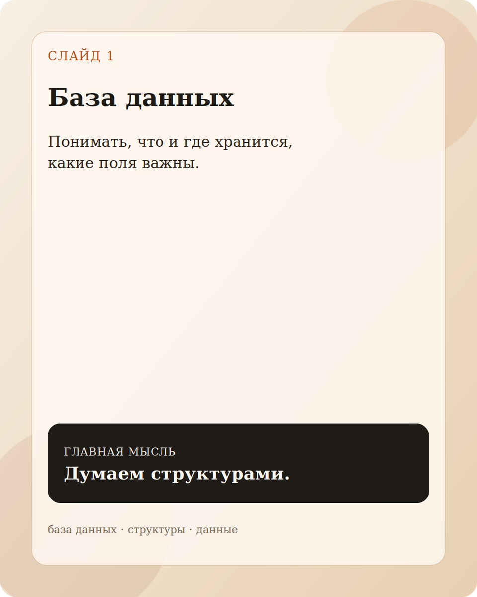    Думаем структурами.