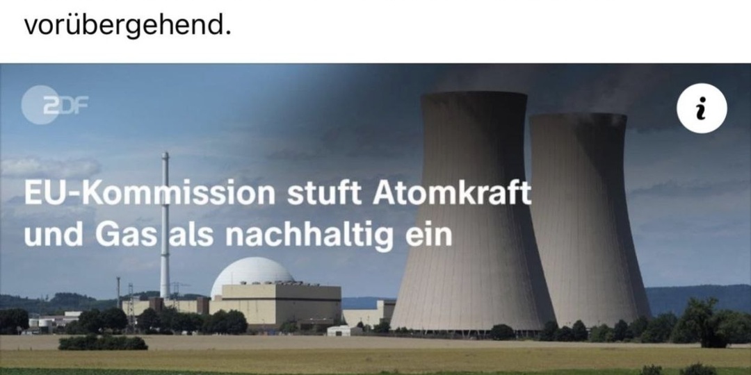 ZDF манипулирует изображением, окрашивая пар от градирни АЭС в серый цвет, чтобы сцена выглядела более угрожающей.
