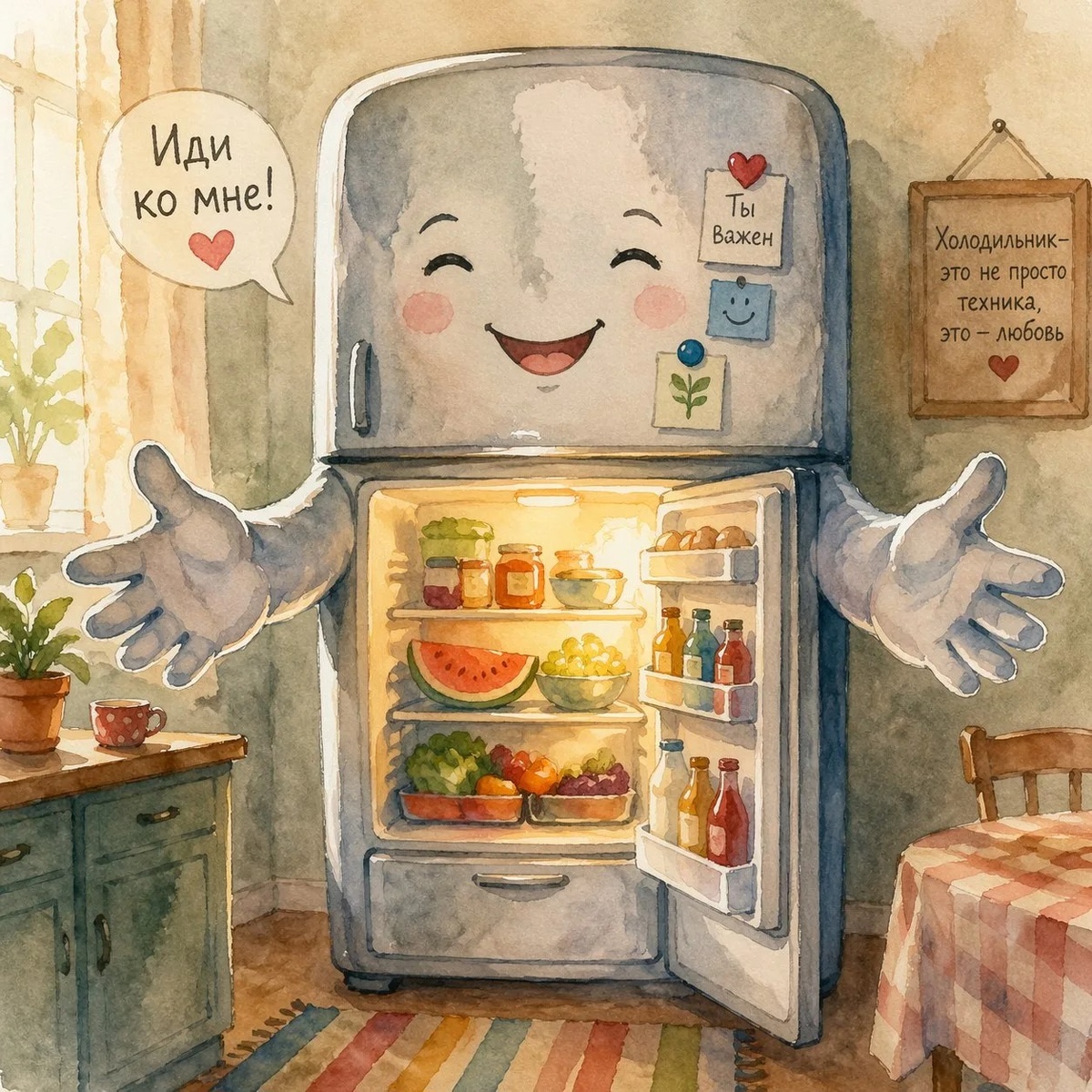 Люблю холодильник, а он - меня