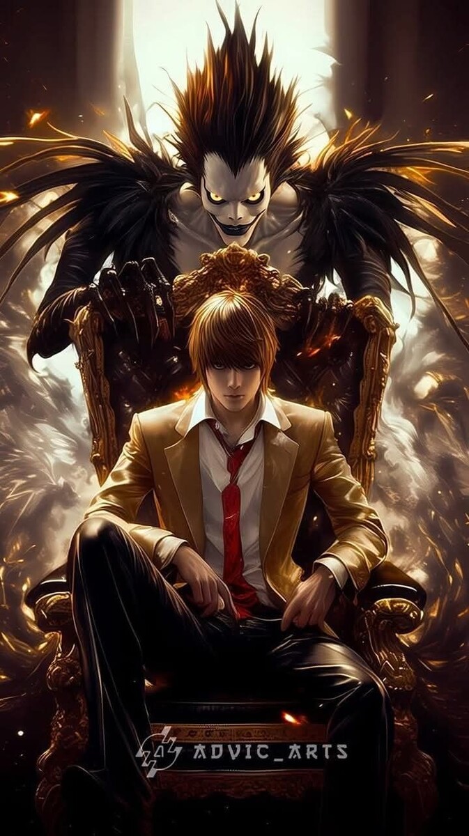 Ягами Лайт и Рюк аниме тетрадь смерти 