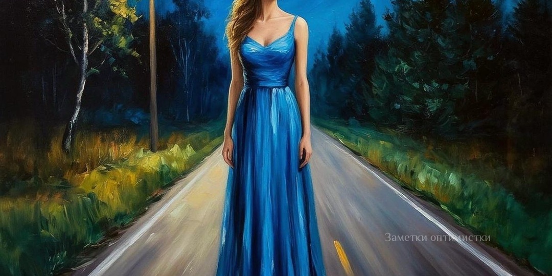 "Девушка в синем платье"