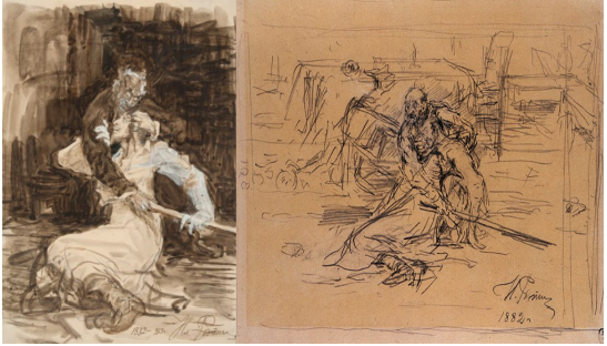Наброски картины «Иван Грозный и сын его Иван», 1881-1885г.