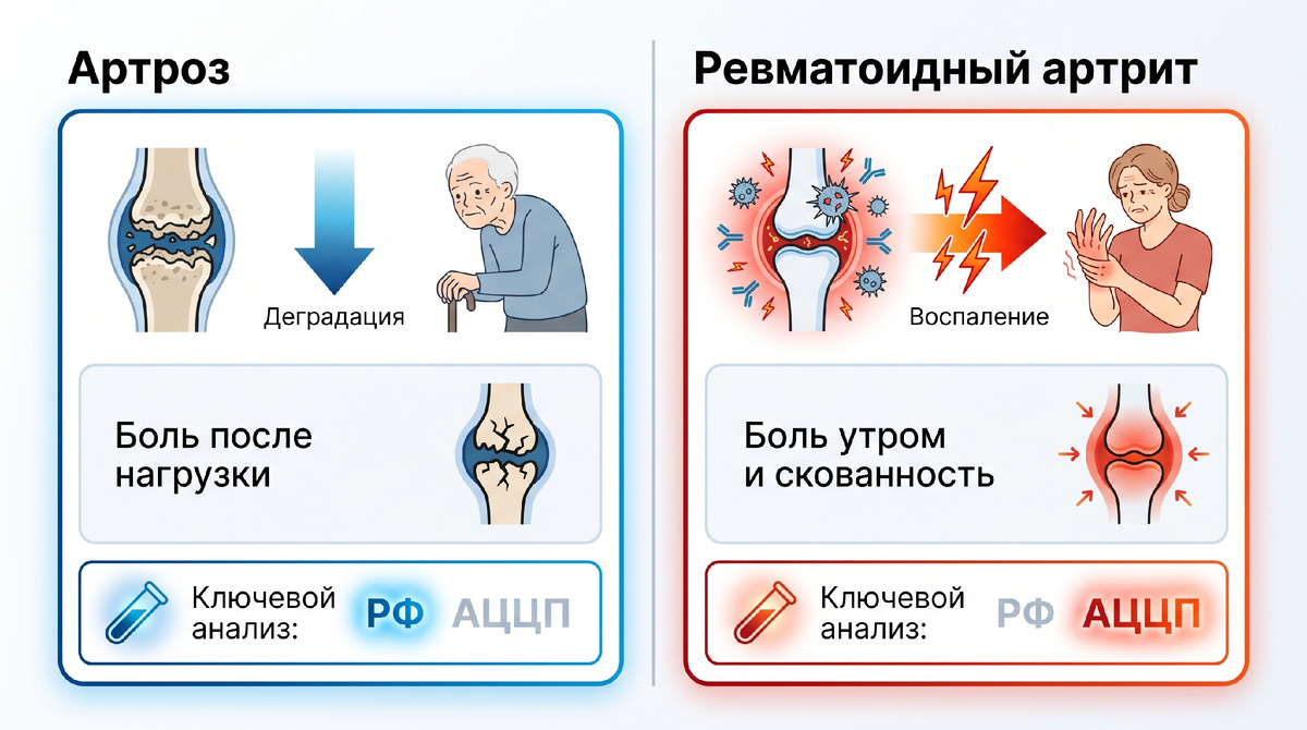если под маской «артроза» скрывается ревматоидный артрит, наружные средства не остановят процесс.