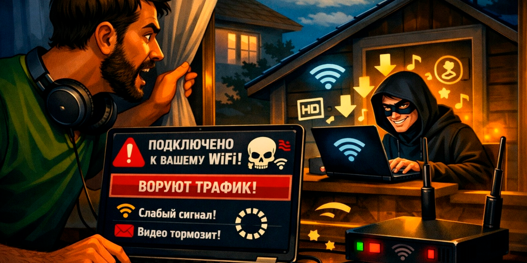 🕵️ Скрытые гости: как вычислить воришек вашего Wi-Fi и заблокировать их навсегда