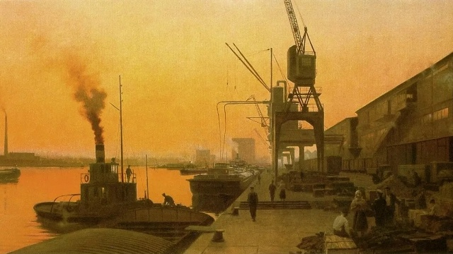 Яков Ромас. «В Южном порту столицы». 1949