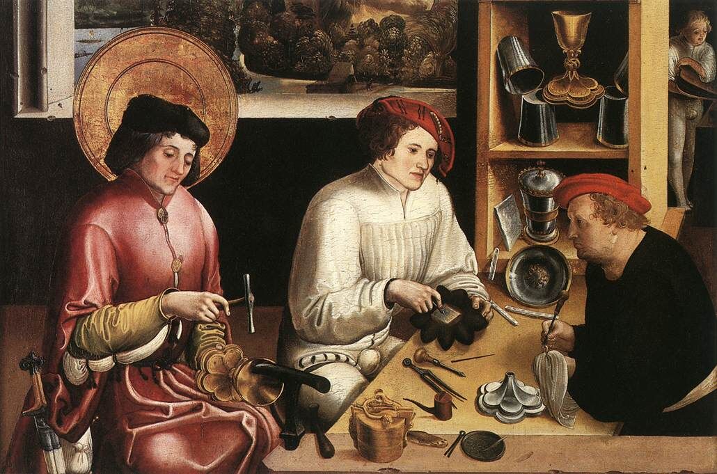 Алтарь святых Луки и Элигия, Мануэль Никлаус, 1515. Берн, Художественный музей