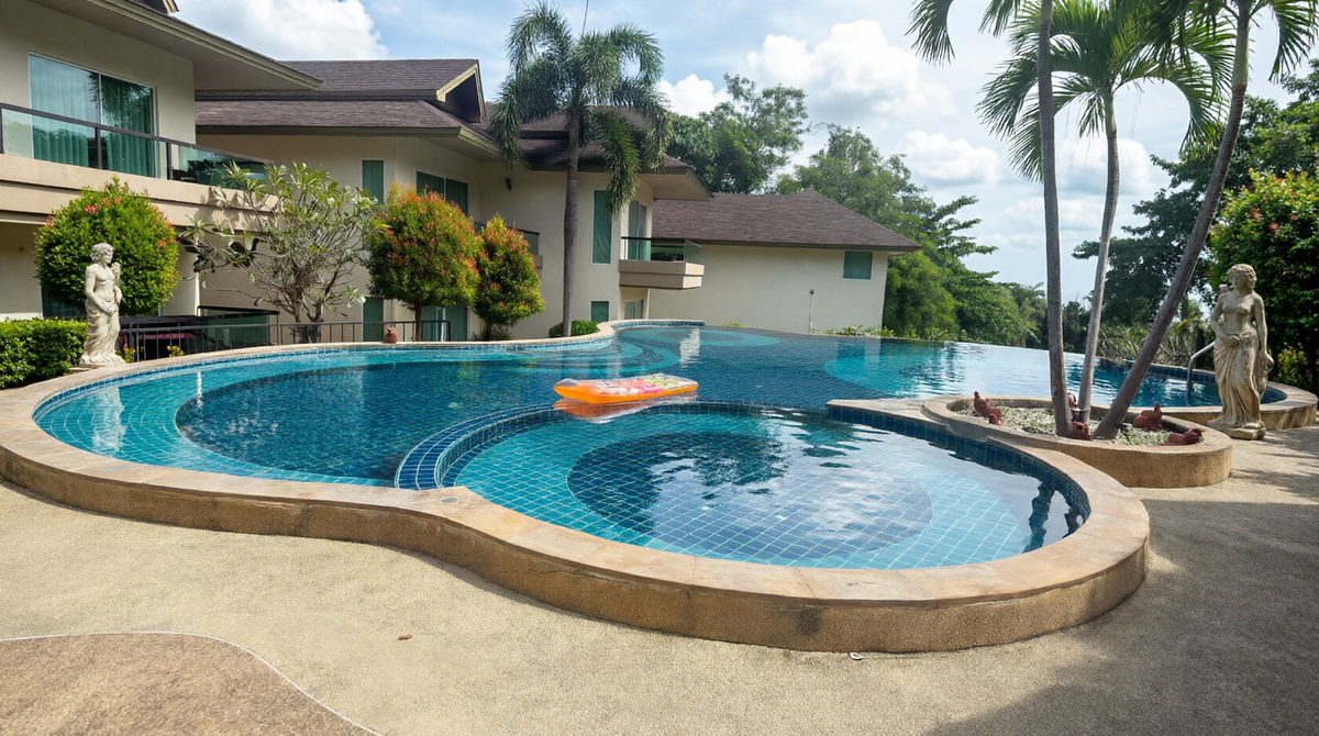 Бассейн в верхней части отеля Sita Beach Resort